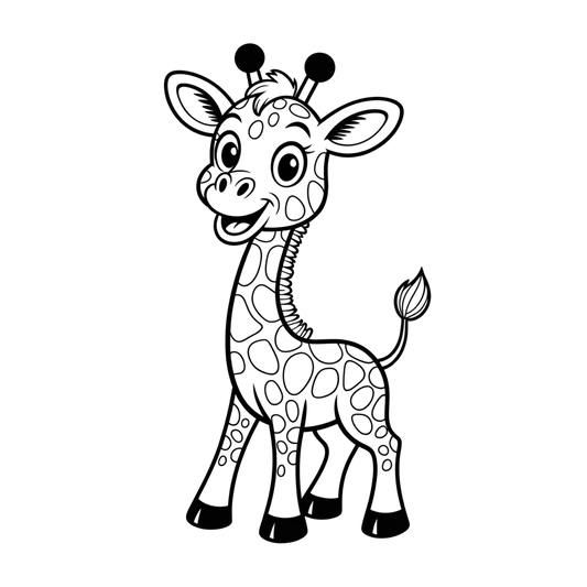 Cartoon Giraffe Coloring Page | Free Printables (SVG, PDF & PNG)