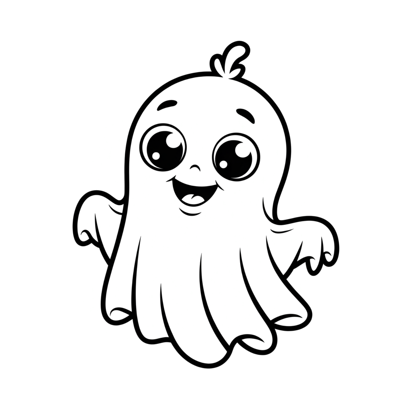 Cute Ghost Coloring Page | Free Printables (SVG, PDF & PNG)