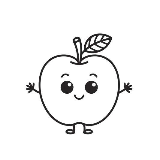 Cute Apple Coloring Page | Free Printables (SVG, PDF & PNG)