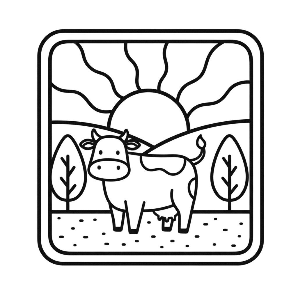 Cow Pasture Coloring Page | Free Printables (SVG, PDF & PNG)