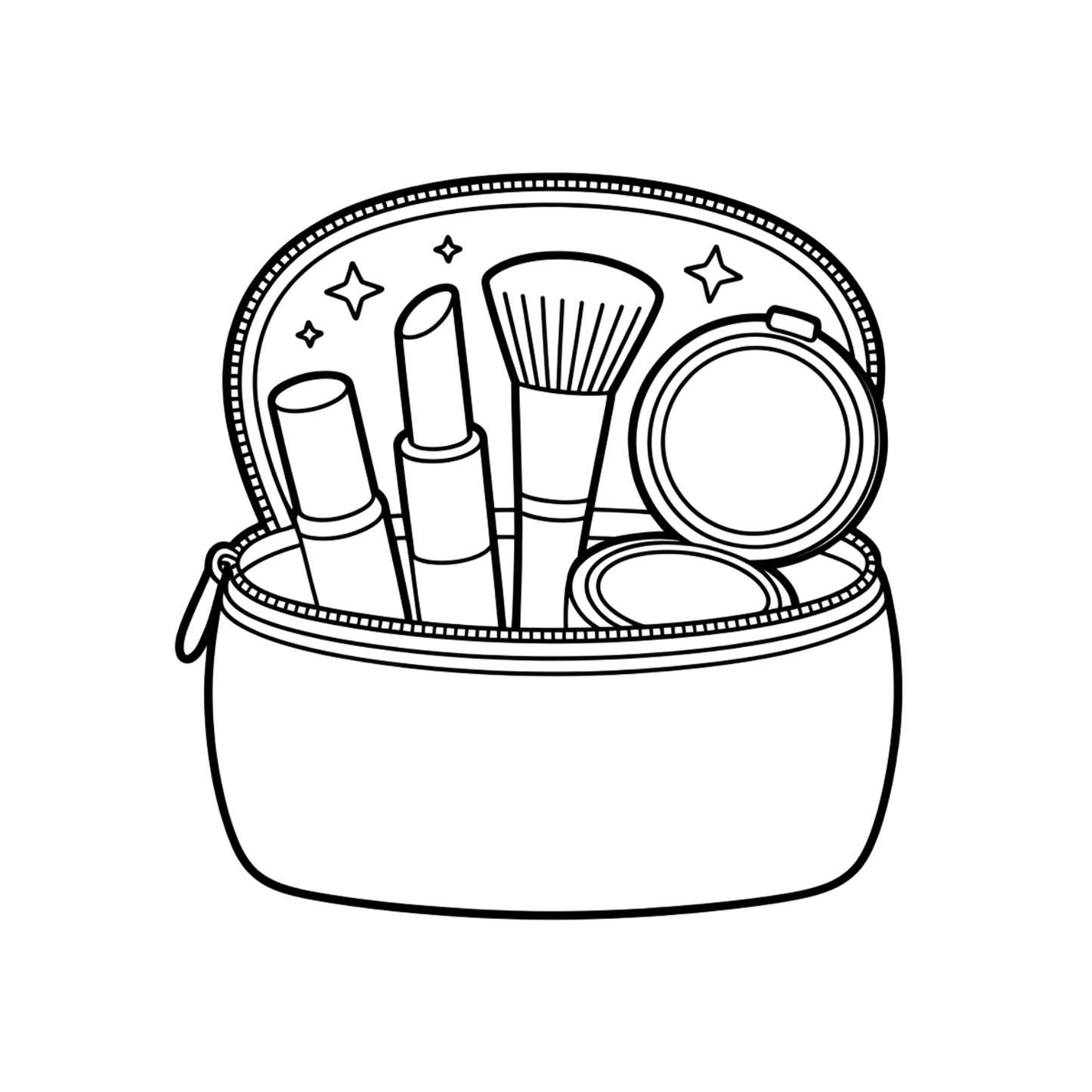 Makeup Bag Coloring Page | Free Printables (SVG, PDF & PNG)