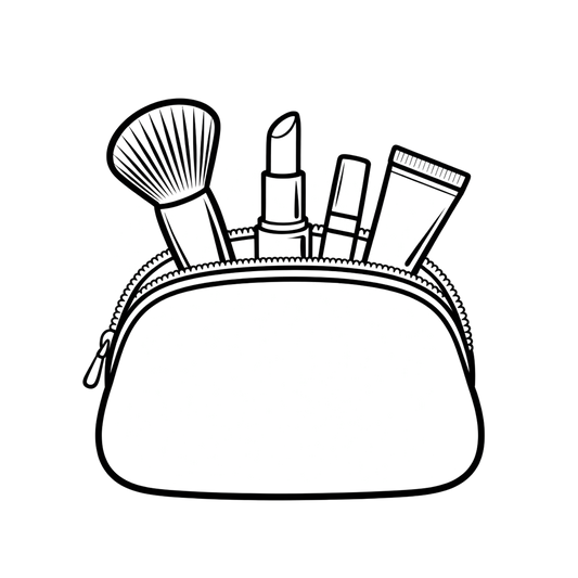 Cosmetic Pouch Coloring Page | Free Printables (SVG, PDF & PNG)
