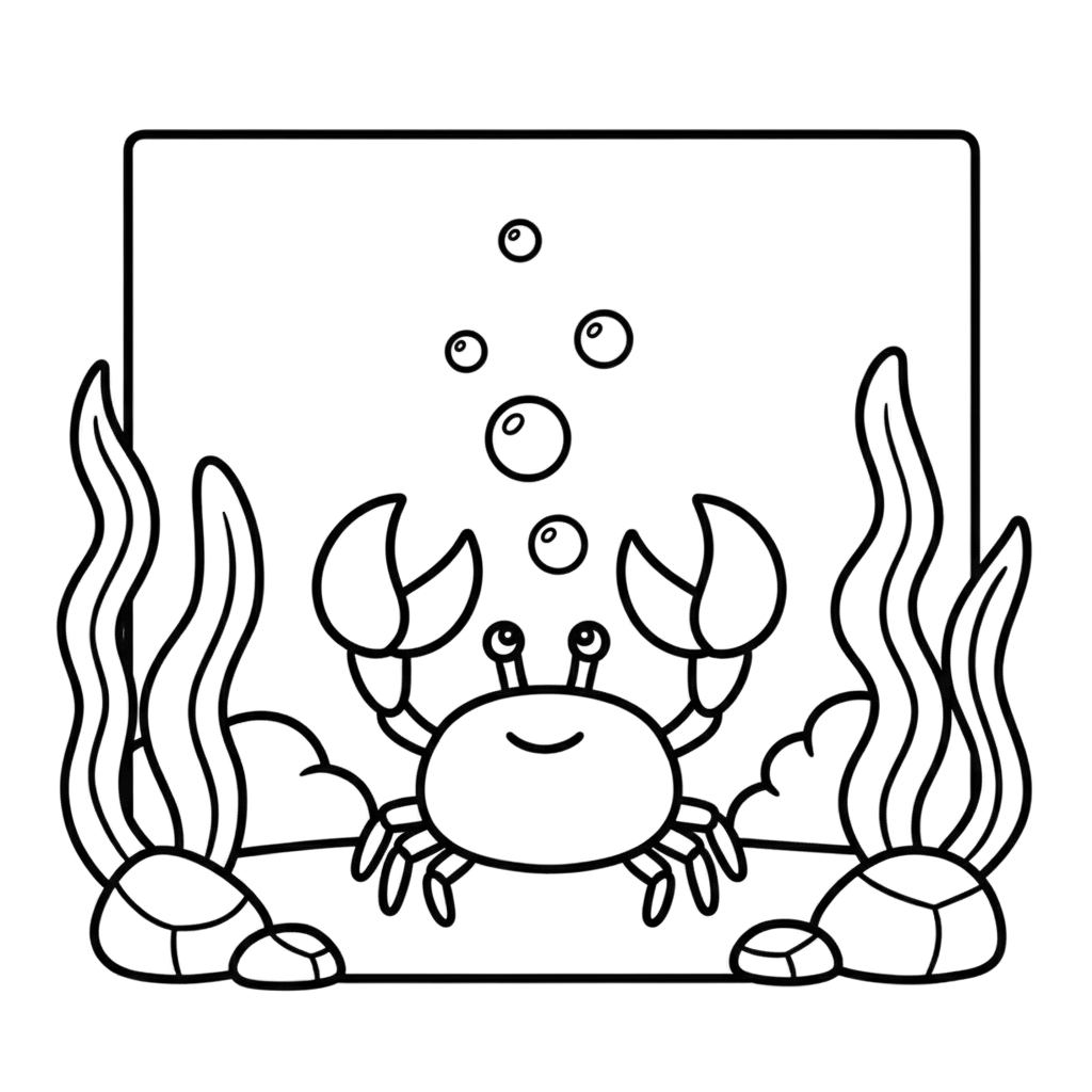 Crab Underwater Coloring Page | Free Printables (SVG, PDF & PNG)
