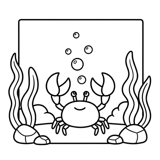 Crab Underwater Coloring Page | Free Printables (SVG, PDF & PNG)