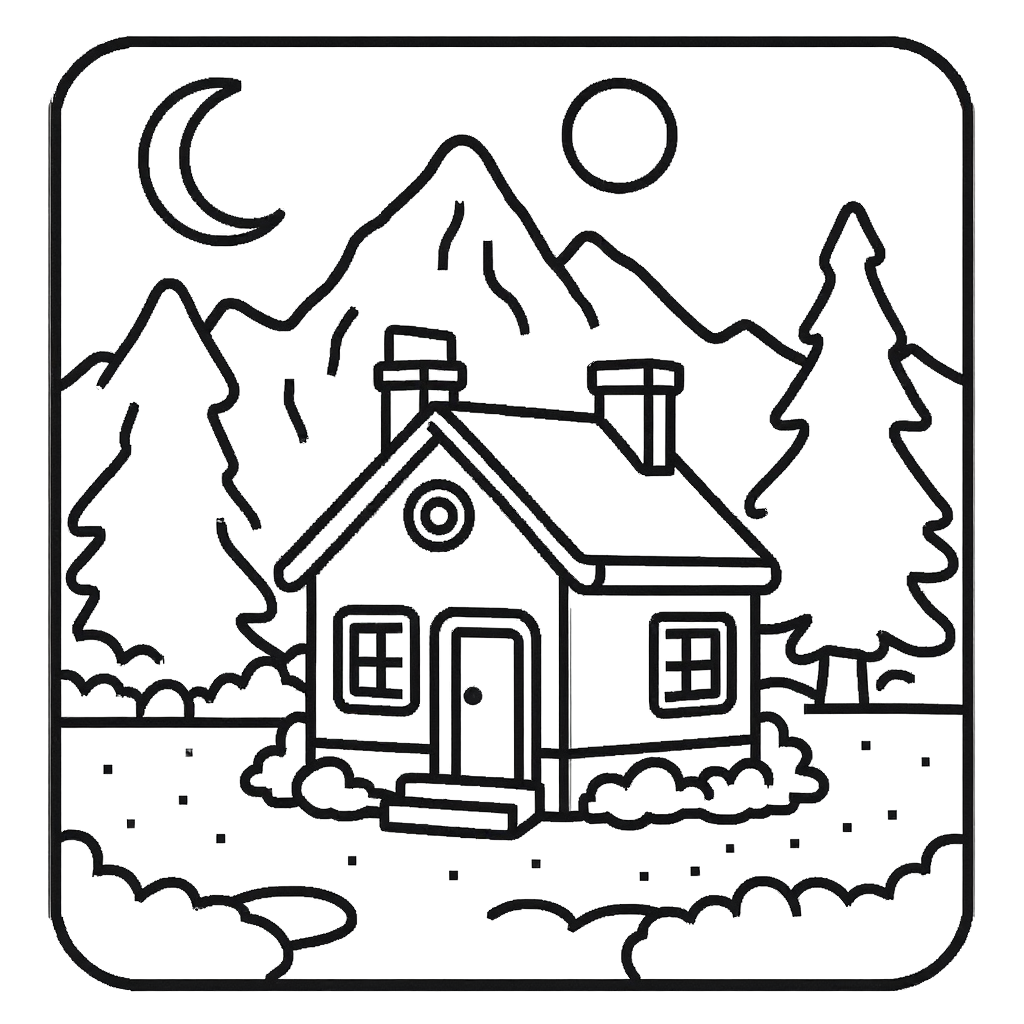 Snowy Pine Trees Coloring Page | Free Printables (SVG, PDF & PNG)