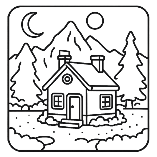 Snowy Pine Trees Coloring Page | Free Printables (SVG, PDF & PNG)