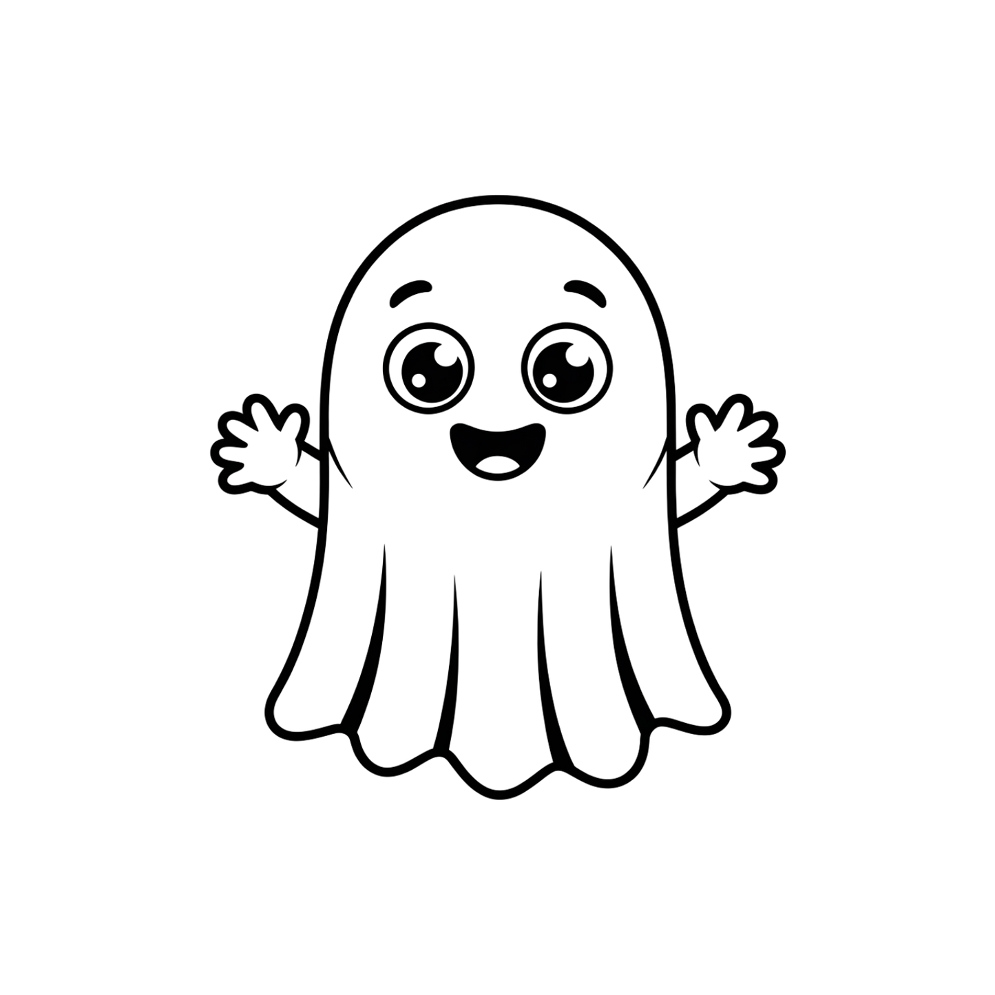 Smiling Ghost Coloring Page | Free Printables (SVG, PDF & PNG)