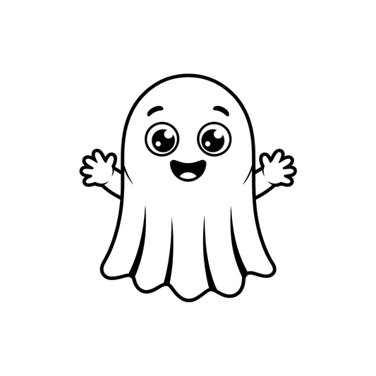 Smiling Ghost Coloring Page | Free Printables (SVG, PDF & PNG)