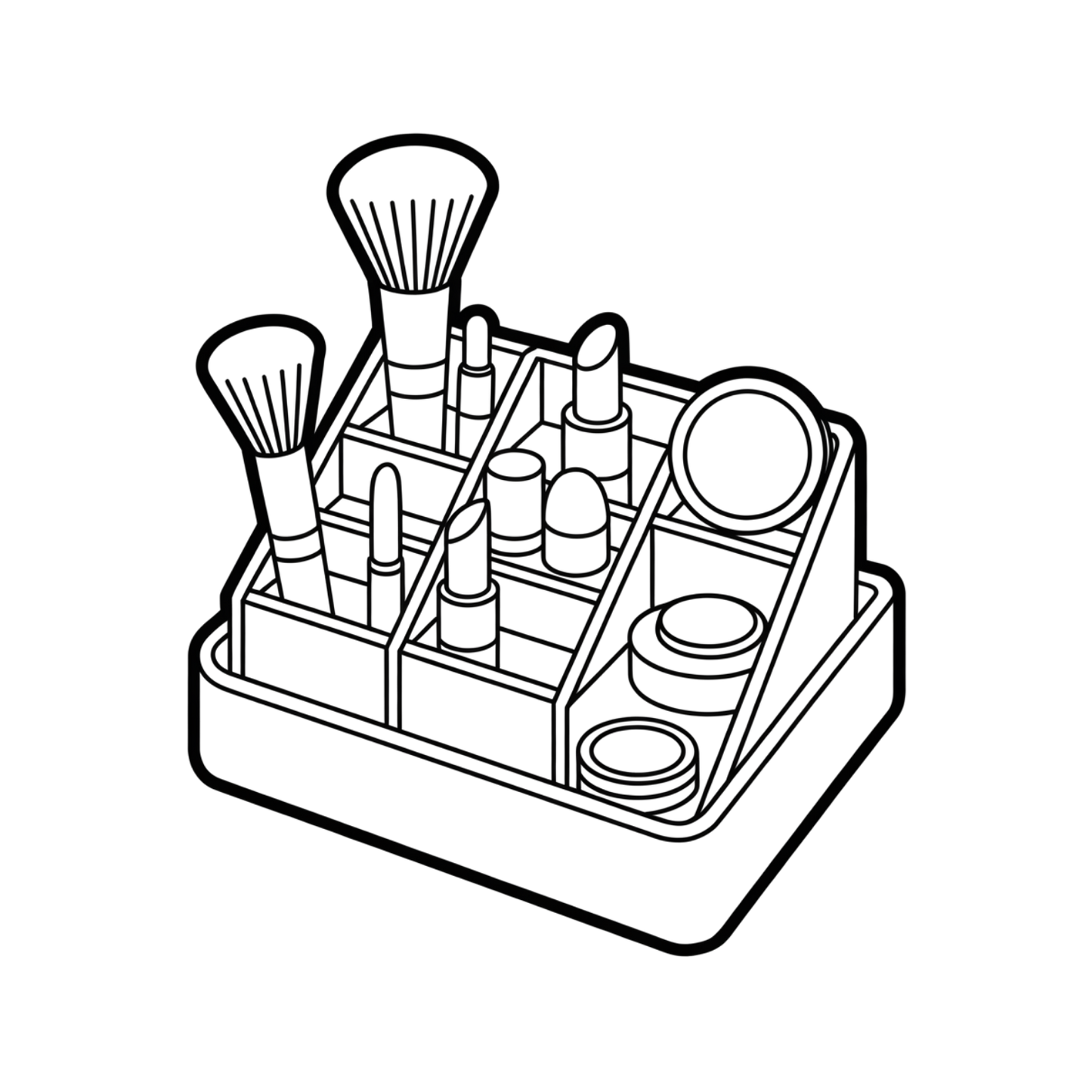 Makeup Organizer Coloring Page | Free Printables (SVG, PDF & PNG)