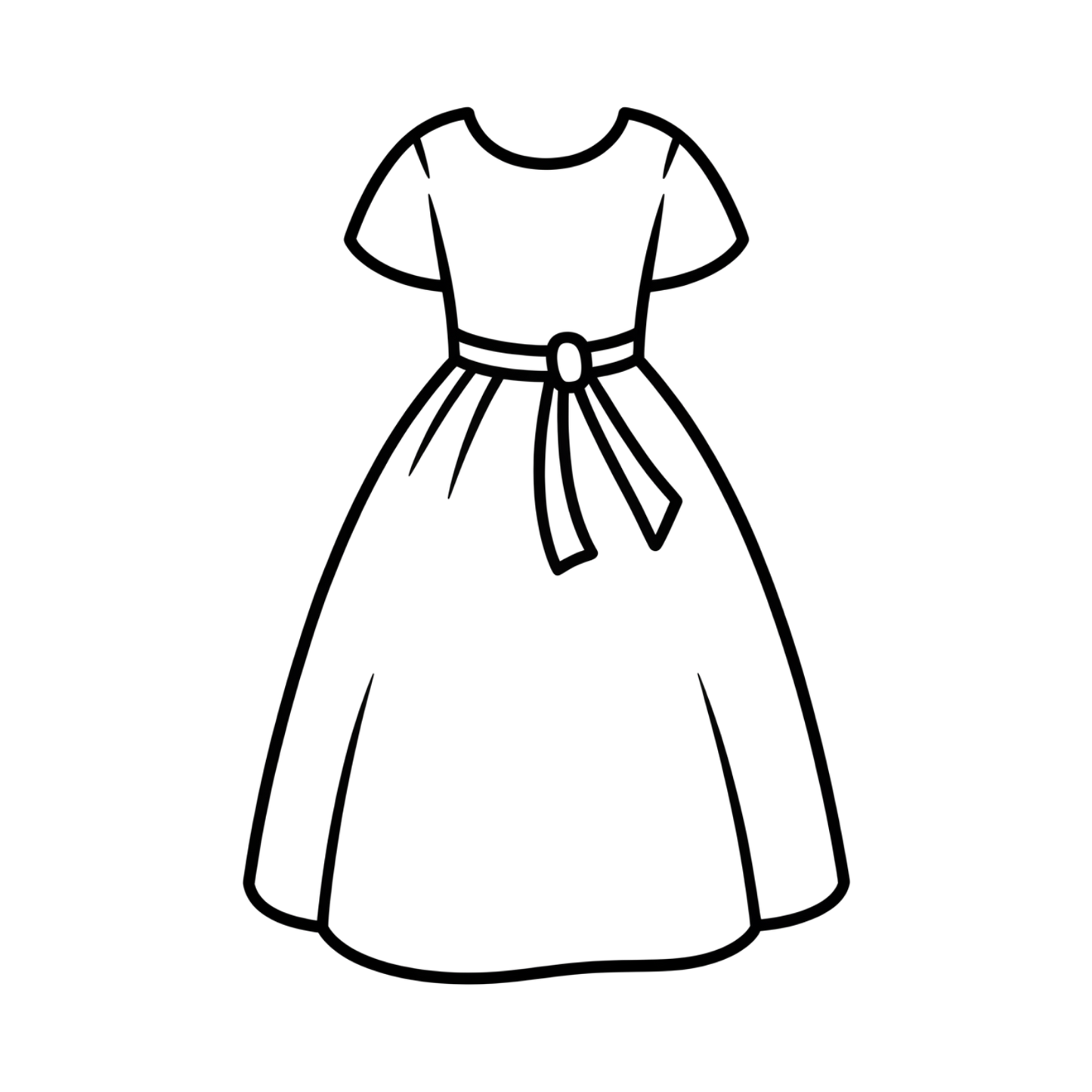 Elegant Dress Coloring Page | Free Printables (SVG, PDF & PNG)
