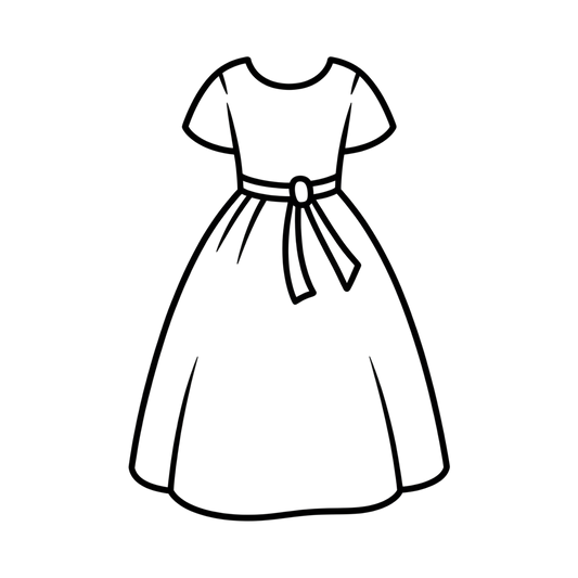 Elegant Dress Coloring Page | Free Printables (SVG, PDF & PNG)