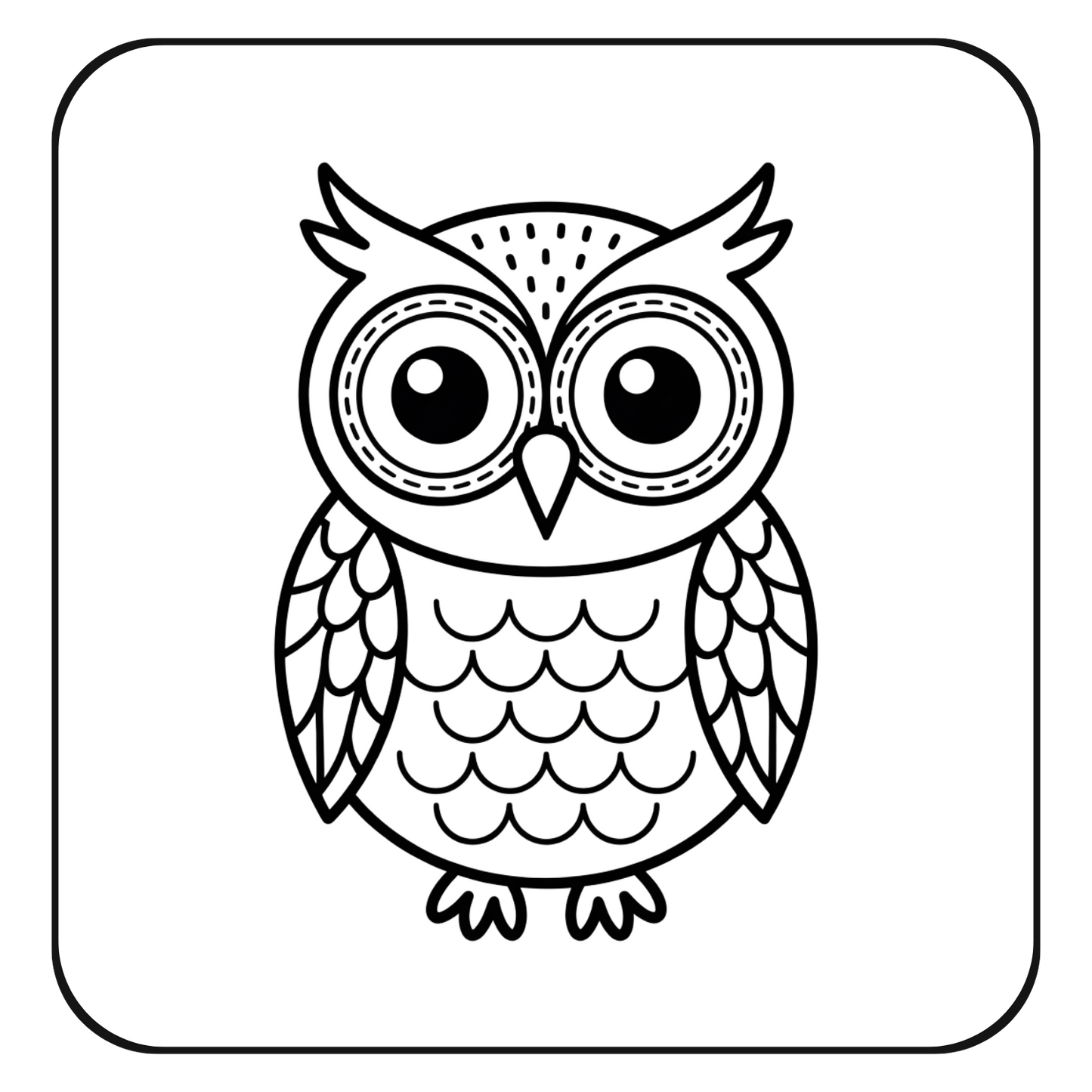Simple Owl Coloring Page | Free Printables (SVG, PDF & PNG)