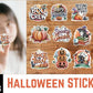 12 Halloween Stickers PNG BUNDLE