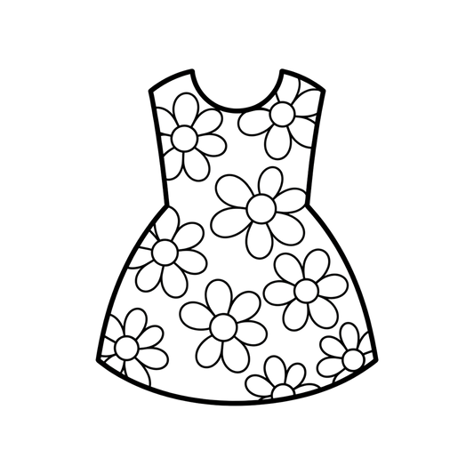 Flower Dress Coloring Page | Free Printables (SVG, PDF & PNG)
