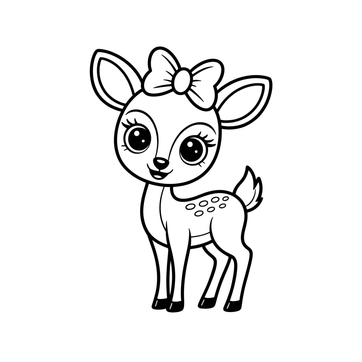 Cute Deer Coloring Page | Free Printables (SVG, PDF & PNG)