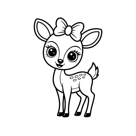 Cute Deer Coloring Page | Free Printables (SVG, PDF & PNG)