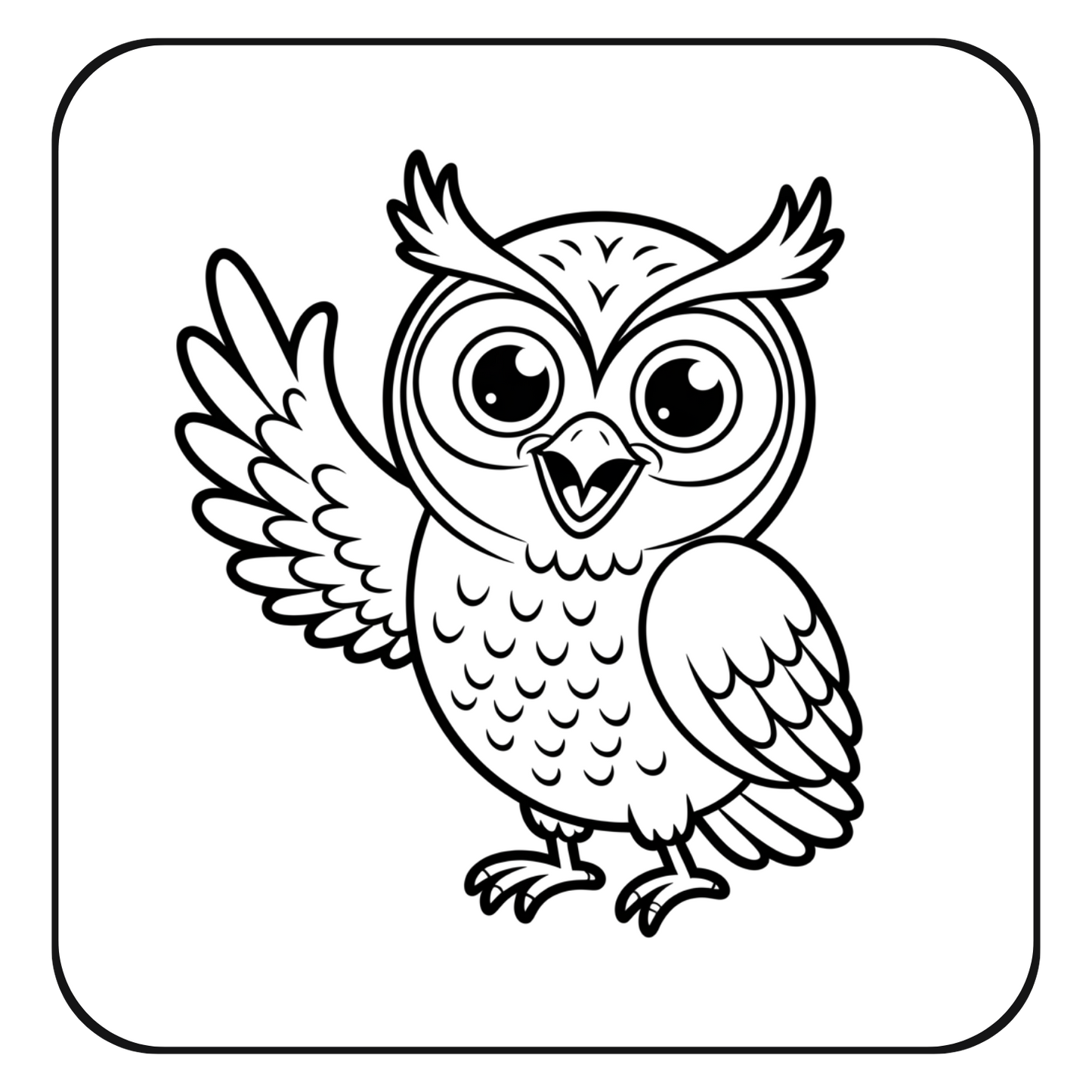 Happy Owl Coloring Page | Free Printables (SVG, PDF & PNG)