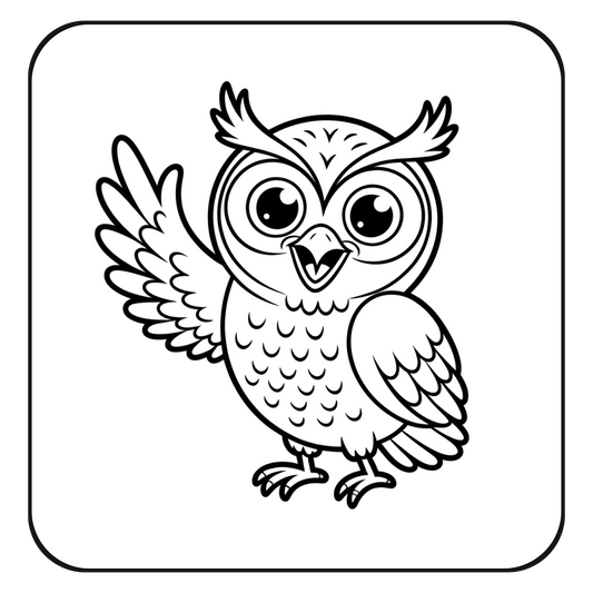Happy Owl Coloring Page | Free Printables (SVG, PDF & PNG)