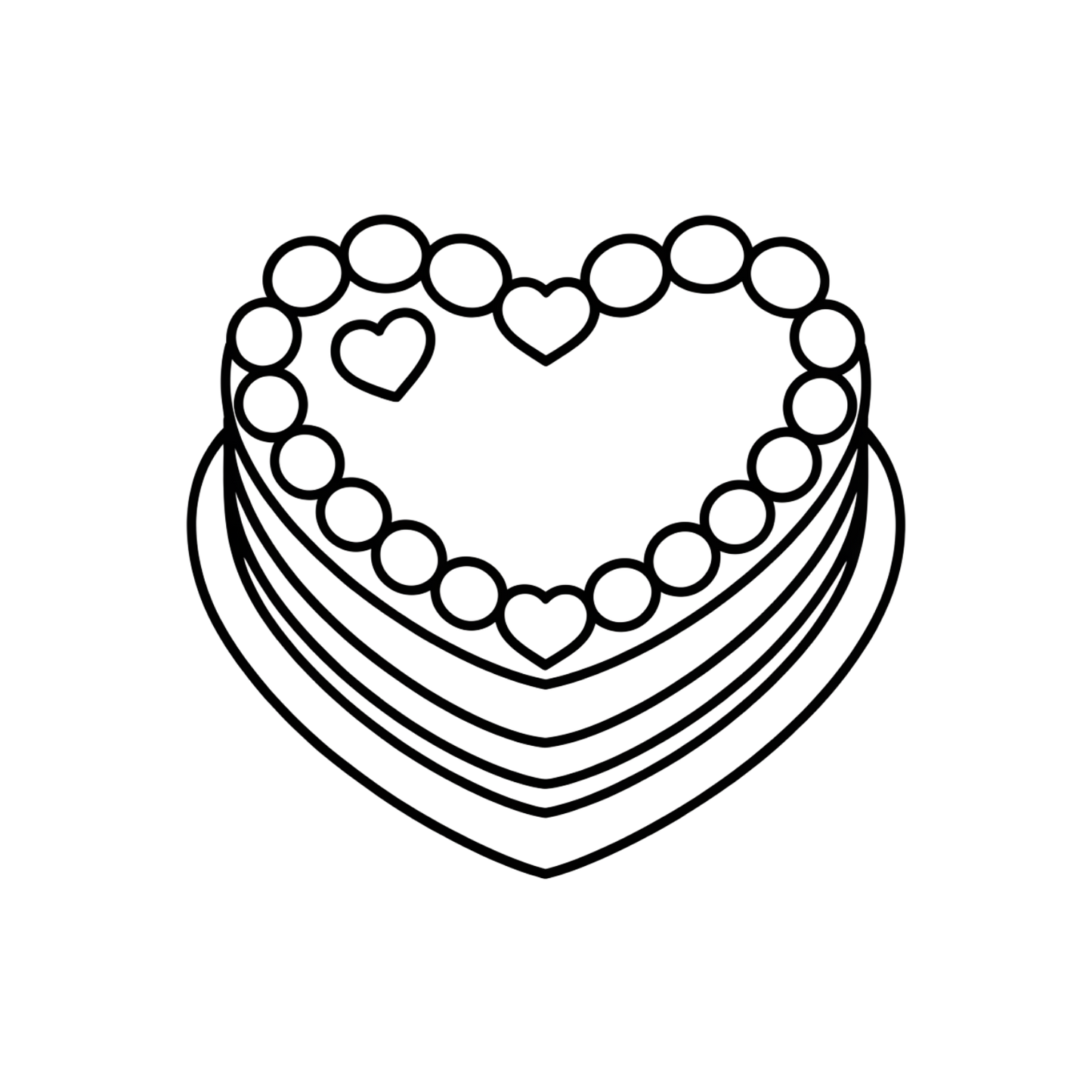 Heart Cake Coloring Page | Free Printables (SVG, PDF & PNG)