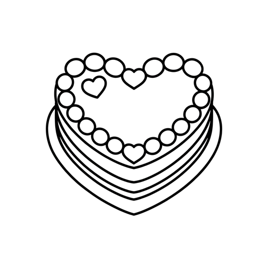 Heart Cake Coloring Page | Free Printables (SVG, PDF & PNG)
