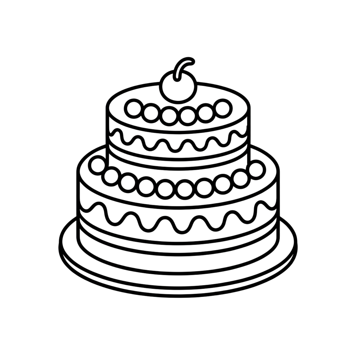 Layer Cake Coloring Page | Free Printables (SVG, PDF & PNG)