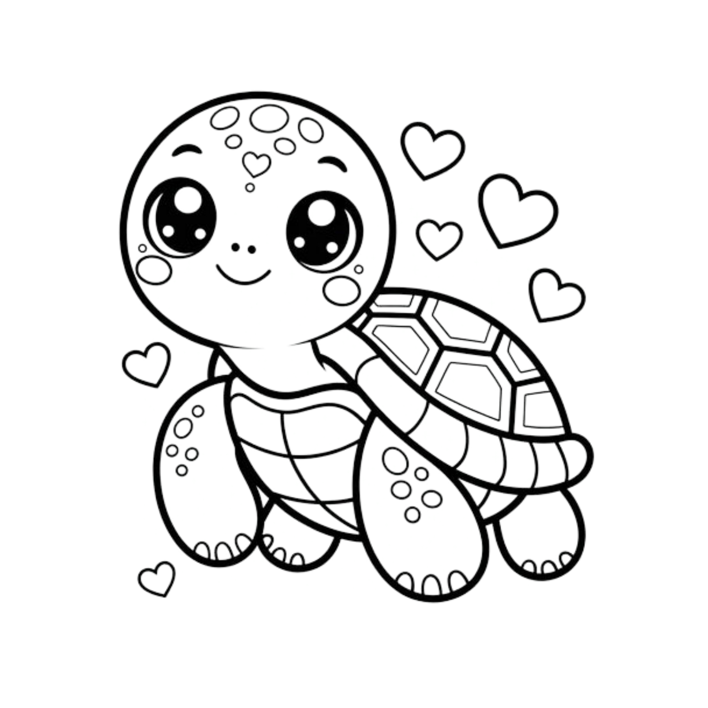 Cute Turtle Coloring Page | Free Printables (SVG, PDF & PNG)