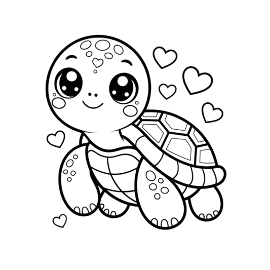 Cute Turtle Coloring Page | Free Printables (SVG, PDF & PNG)