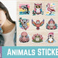 12 Animal Stickers PNG BUNDLE